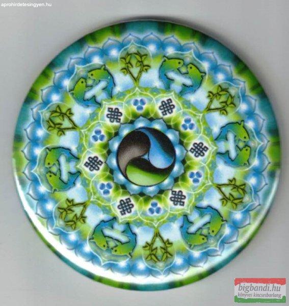 Gazdagság mandala – fém hűtőmágnes (Ø 6cm) kör forma