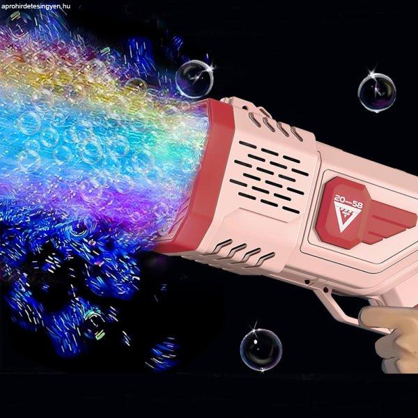 Automata akkumulátoros buborékfújó pisztoly gyerekeknek, LED világítással