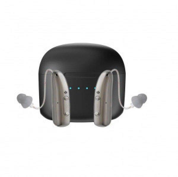 Digitális BTE Akkumulátoros hallókészülék, 2 db, töltődobozzal