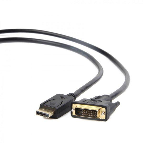 Gembird CC-DPM-DVIM-1M DisplayPort to DVI-D (Dual Link) (24+1) adapter cable 1m
Black