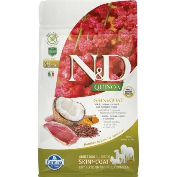 N&D Dog Quinoa Skin & coat kacsa & kókusz adult mini 800g