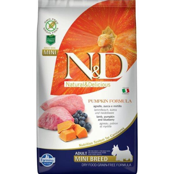 N & D Dog Grain Free bárány & áfonya sütőtökkel adult mini 2,5kg
