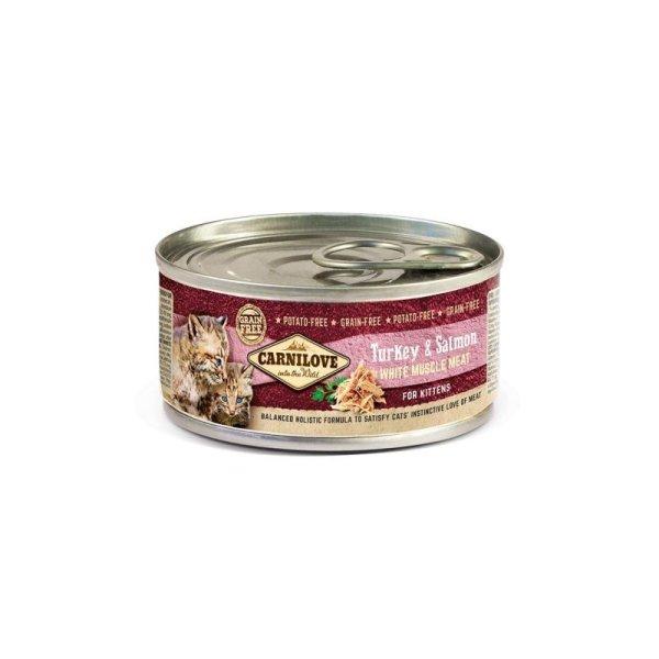 Carnilove Cat Kitten Turkey & Salmon Can- Pulyka és Lazac Hússal Konzerv 100g