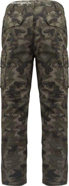 Férfi oldalzsebes sztrecs nadrág, Kariban KA744, Olive Camouflage-50