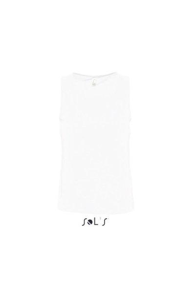 Férfi JUSTIN ujjatlan pamut póló-trikó, SOL'S SO11465, White-S