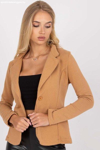 Pamut kabát egygombos rögzítéssel, 82152-es modell, teve színű