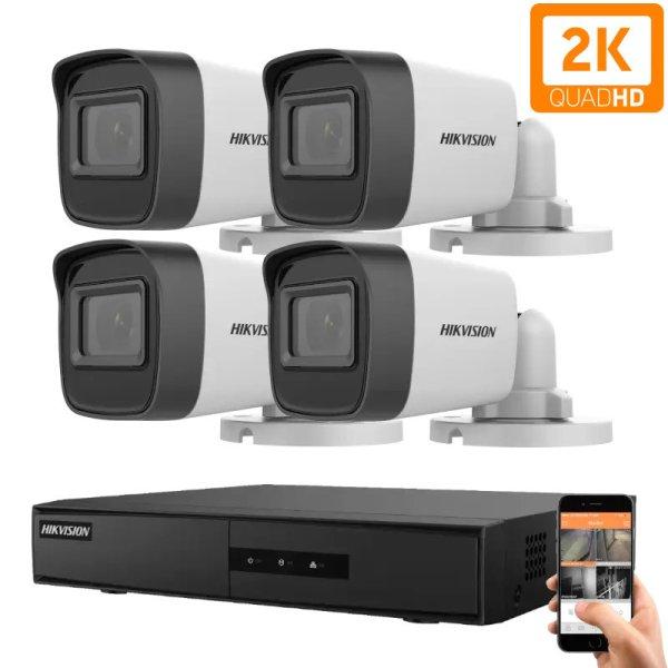 Hikvision 4 biztonsági kamerás IP kamera rendszer 4MP