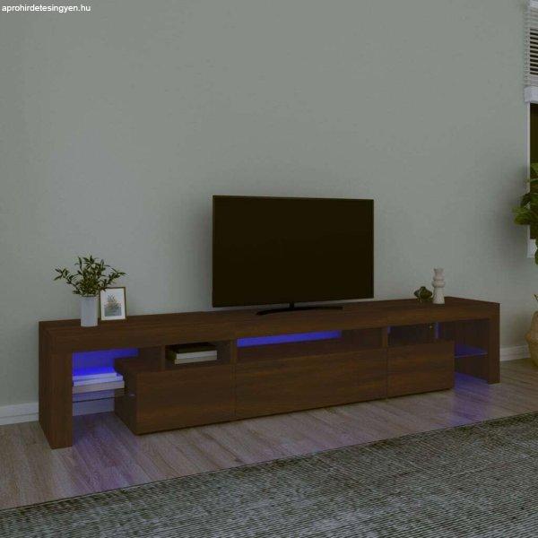 vidaXL barna tölgyszínű TV-szekrény LED-lámpákkal 215x36,5x40 cm
