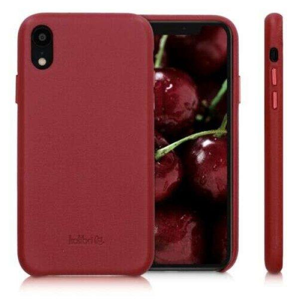 tok Apple iPhone XR-hez, natúr bőr, piros, 45955.09