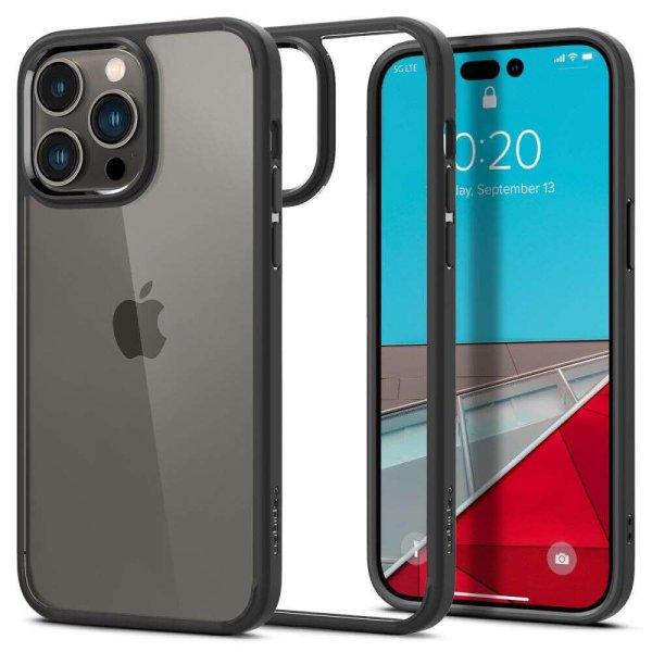 Apple iPhone 14 Pro Max, Műanyag hátlap védőtok + szilikon keret, Spigen
Ultra Hybrid, átlátszó/fekete (8809811863482)