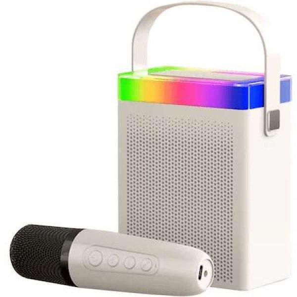 Mikrofon intelligens karaoke hangszóróval gyerekeknek, vezeték nélküli
hangszóró, fehér ABYZ®™
