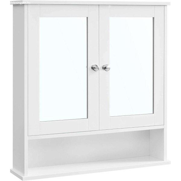 Fürdőszoba szekrény, Fali dupla tükörajtós szekrény, 15 x 65 x 75 cm,
fehér