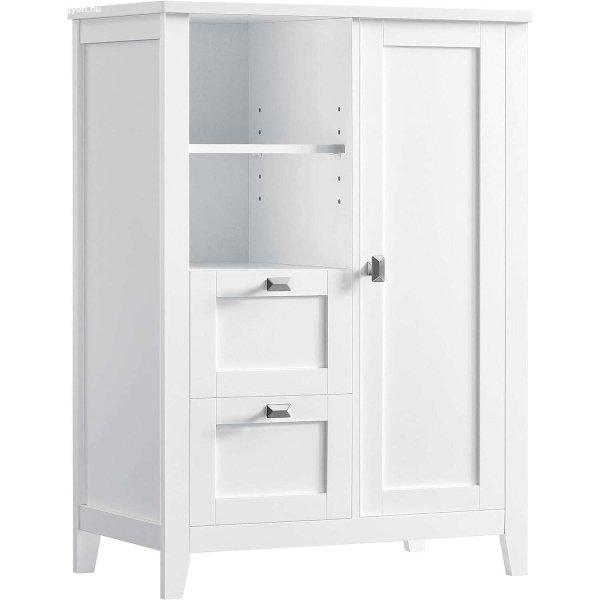 VASAGLE tárolószekrény, fürdőszobai szekrény 30x55x80 cm, fehér