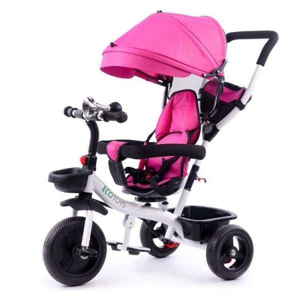 Ecotoys Premium Plus 360°-ban fordítható Tricikli dudával #rózsaszín