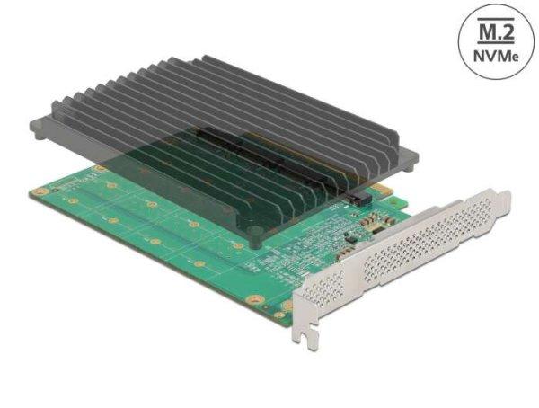 Delock PCI Express x16 kártya - 4 x belső NVMe M.2 Key M hűtőbordával -
elágazás