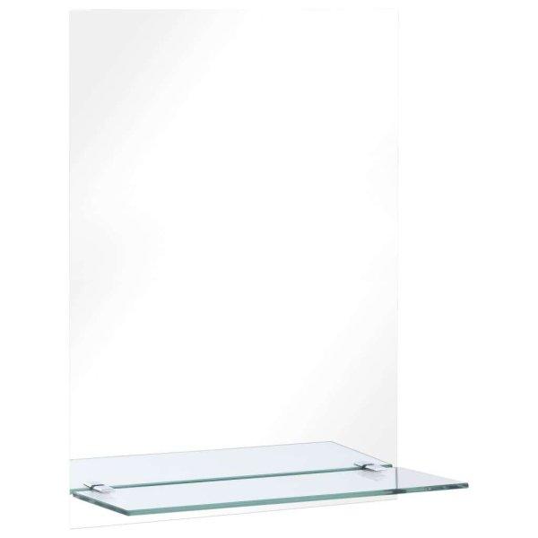 Edzett üveg falitükör polccal 40 x 60 cm