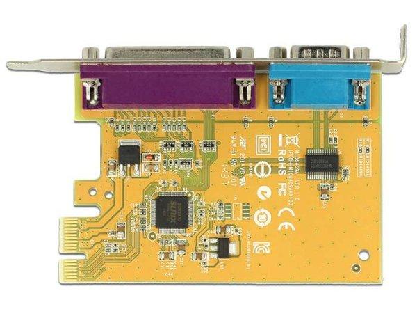 Delock 89446 1x Soros COM + 1x Párhuzamos LPT port PCI-e bővítő kártya