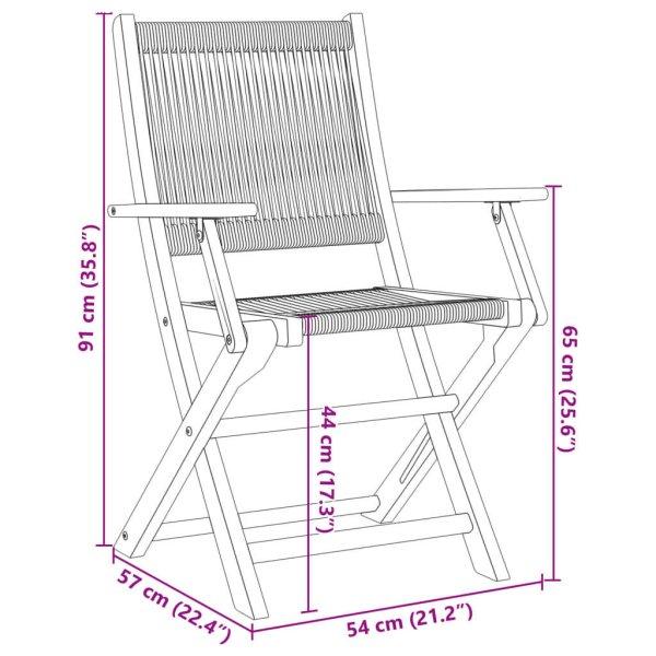 vidaXL 4 db fekete tömör akácfa összecsukható kerti szék
