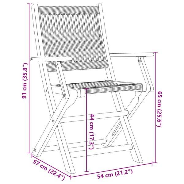 vidaXL 6 db szürke tömör akácfa összecsukható kerti szék