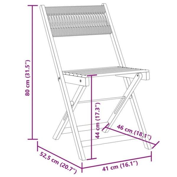 vidaXL 4 db szürke tömör akácfa összecsukható kerti szék