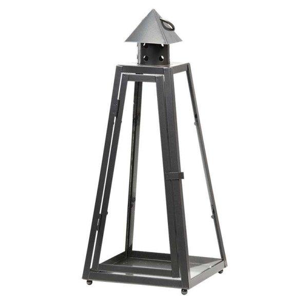 Piramis alakú fémből készült lámpás, 17 x 40 cm