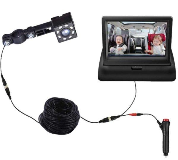 Autós és lakókocsi kamera babafelügyelethez FULL HD LCD monitor 5 HÜVELYKES
éjjellátó