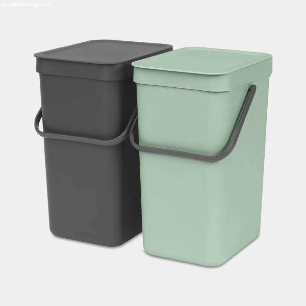 Brabantia Sort & Go 2x12 literes Szelektív hulladékgyűjtő szemetes -
Világoszöld/Sötétszürke