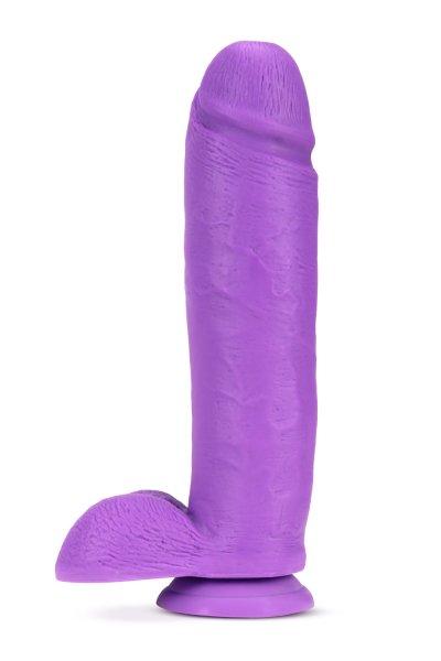 Blush Neo Elite 10Inch Cock With Balls Neon Purple Tapadókorongos dildó