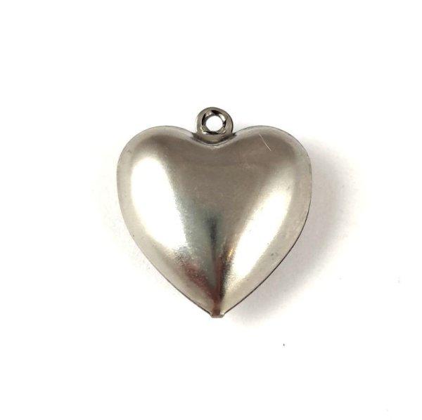 Rozsdamentes acél - medál - szív - 18 x 17 x 6 mm