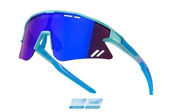 FORCE SPECTER sportszemüveg türkiz-kék, kék tükrös lencse