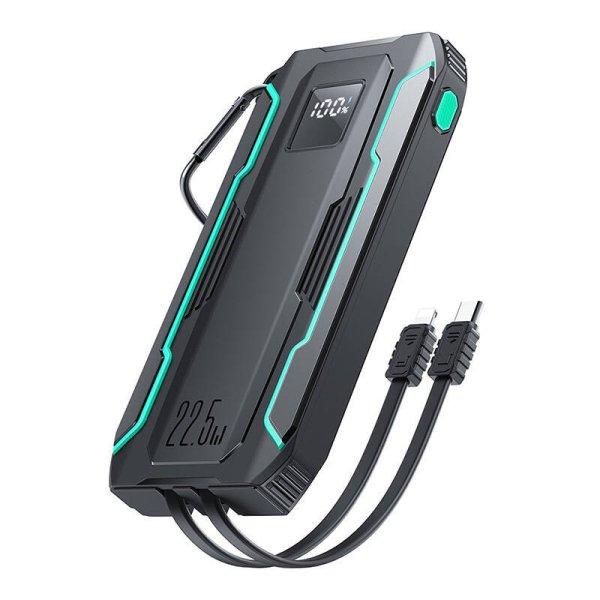 Powerbank Joyroom JR-L017 10000 mAh, 22,5 W, Lightning + USB-C kábellel
(fekete)
