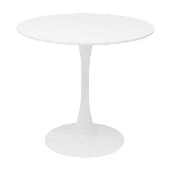 Étkezőasztal, kerek, fehér, matt, átmérő 80 cm,
REVENTON NEW