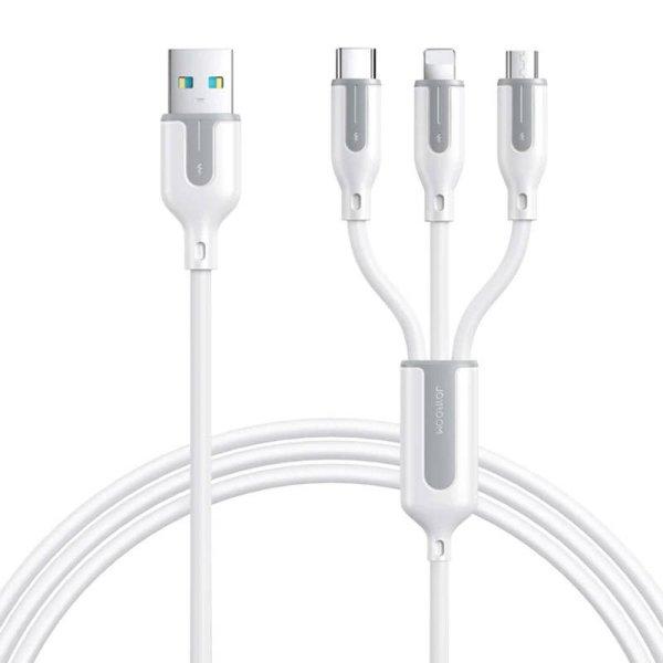 USB-kábel Joyroom S-1T3018A15, 3 az 1-ben, 3,5A/kábel 1,2 m (fehér)