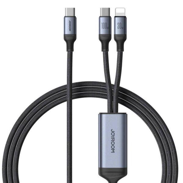 Speedy USB-C - USB-C kábel + Lightning Joyroom SA21-1T2 / 100 W / 1,5 m
(fekete)