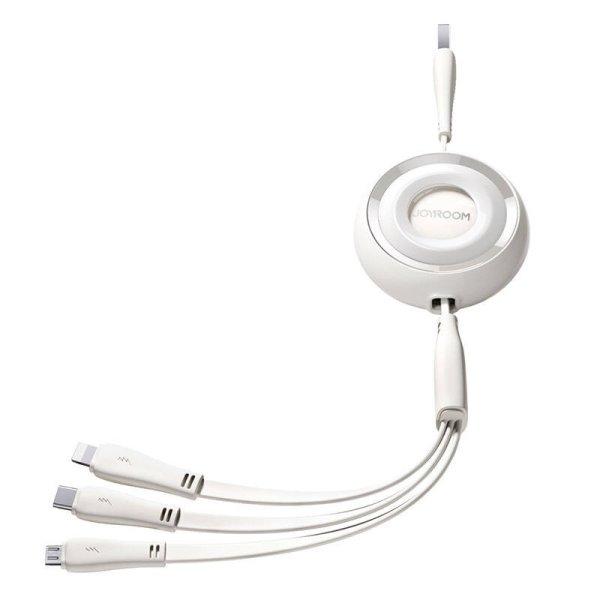 3 az 1-ben Joyroom Színes USB-USB-C/Lightning/Micro USB-kábel 3,5A, 1m
(fehér)