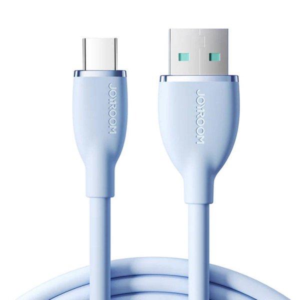 Színes kábel 3A USB - USB C SA29-AC3 / 3A / 1,2m (kék)