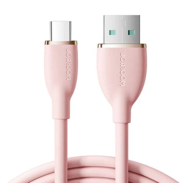 Színes kábel 3A USB - USB C SA29-AC3 / 3A / 1,2 m (rózsaszín)