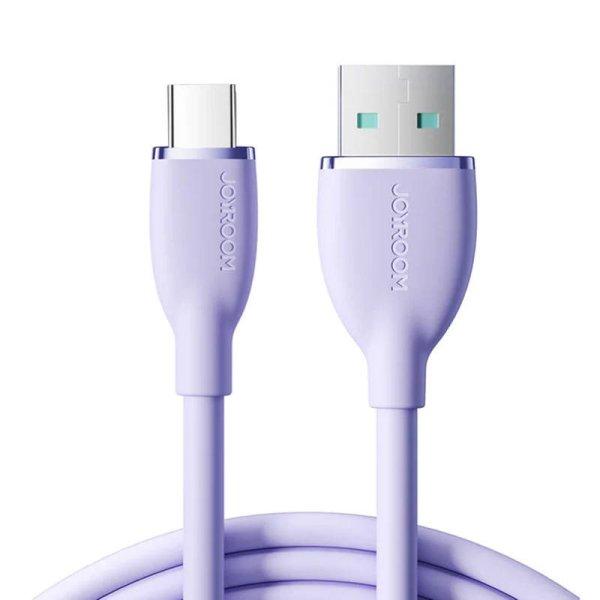 Színes kábel 3A USB - USB C SA29-AC3 / 3A / 1,2m (lila)