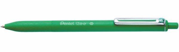 Golyóstoll, 0,35 mm, nyomógombos, PENTEL "iZee", zöld