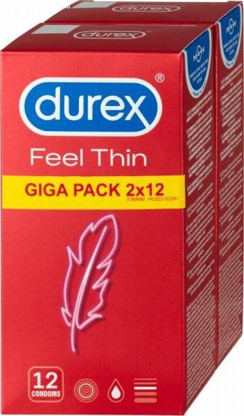 Durex Feel Thin - élethű érzés óvszer csomag (2x12db)