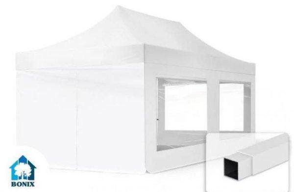 PROFI pop-up összecsukható pavilon rendezvénysátor 3x6m ponyva PVC  fehér
oldalfallal