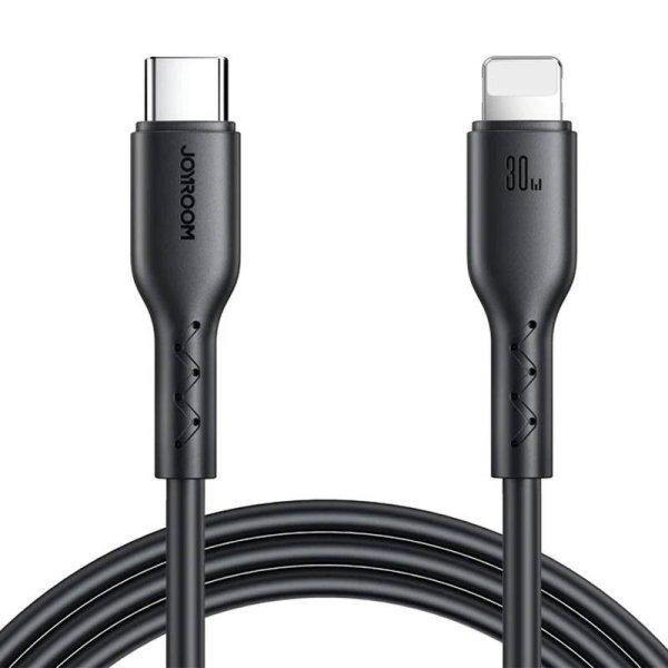 Kábel Flash töltés USB C-ről Lightning SA26-CL3 / 30W / 1m (fekete)