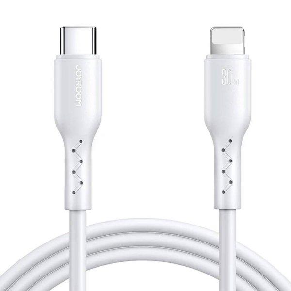 Kábel Flash töltés USB C-ről Ligtning SA26-CL3 / 30W / 1m (fehér)