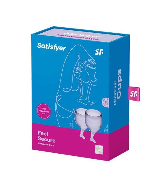 Satisfyer Feel Secure - farkincás menstruációs kehely szett (lila) - 2db