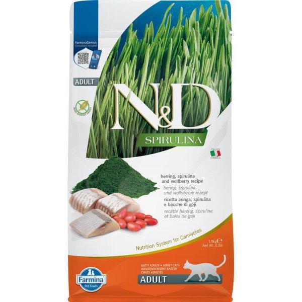 N&D Spirulina Cat Adult hering 1,5kg