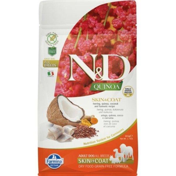 N&D Dog Quinoa Skin & coat hering & coconut adult mini 800g
