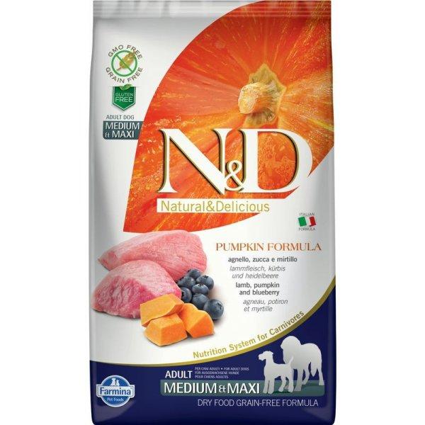 N&D Dog Grain Free bárány & áfonya sütőtökkel adult medium/maxi 2,5kg