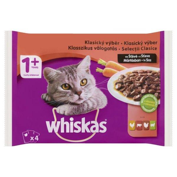 Whiskas alutasak 4-pack Marha-Csirke mártásban 4x85g Multipack