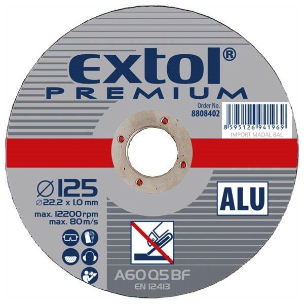 EXTOL vágókorong aluminiumhoz, szürke; 125×1,0×22,2mm, max 12200 ford/perc
8808402