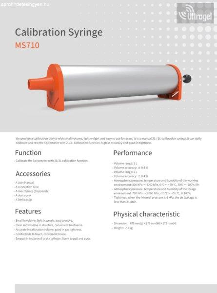 Spirométer kalibrációs pumpa MS710 - 3L
